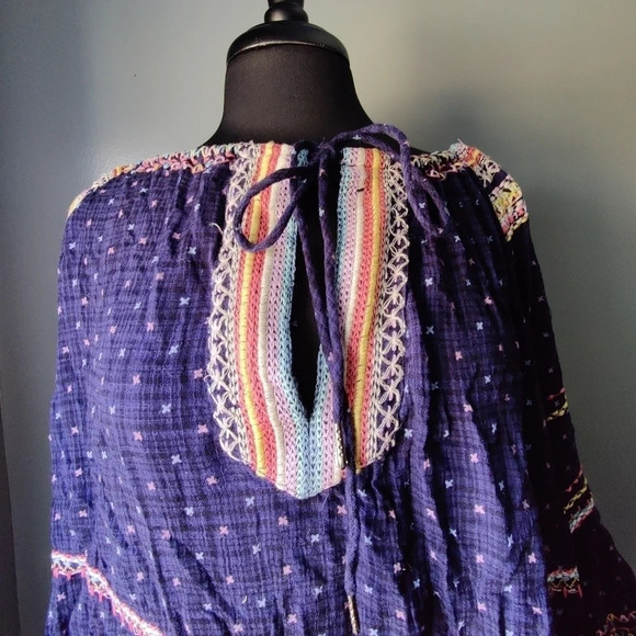 *NWT* Free People Starless Sky Embroidered Bohemian Top - Picture 3 of 7